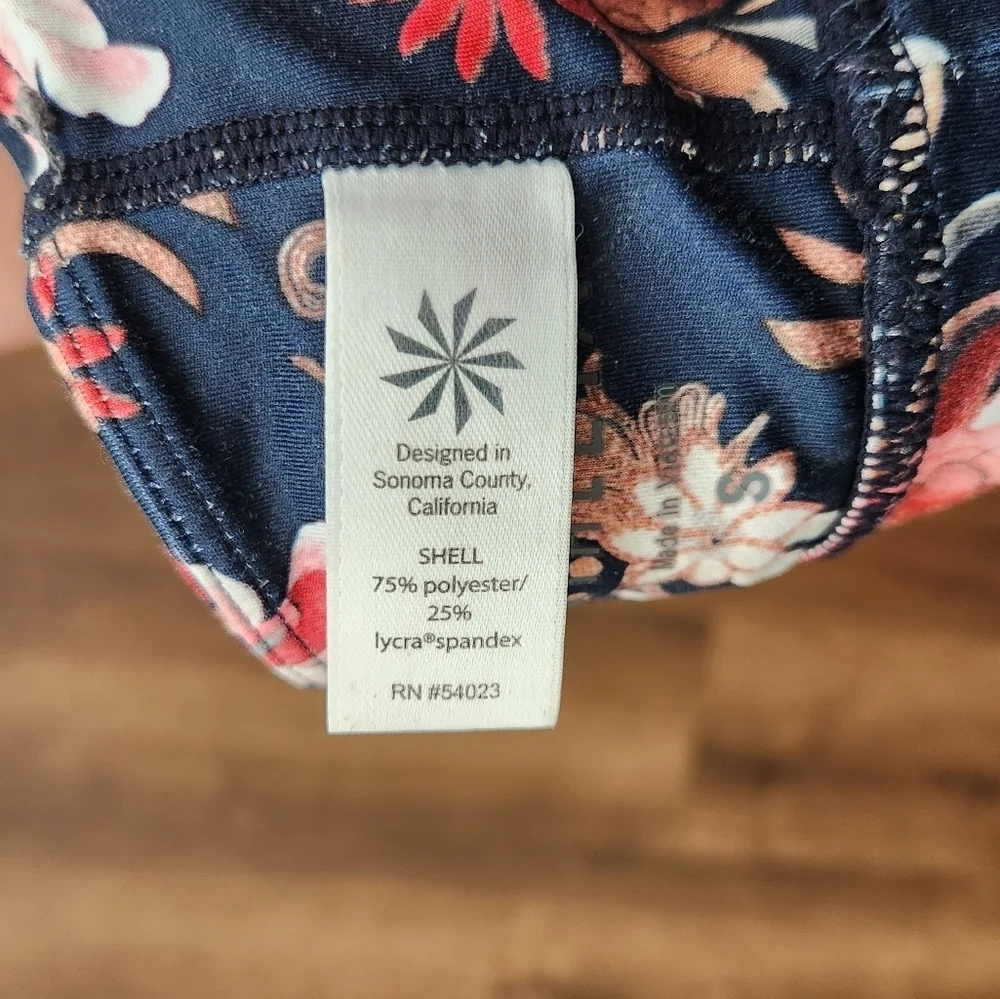 Athleta Floral Sports Bra - Black and Pink - Picture 3 of 4
